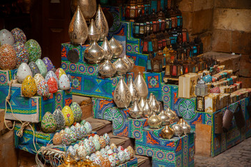 Lamp or Lantern Shop in the Khan El Khalili market in Islamic Cairo - 336620478