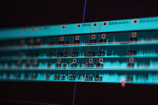 close up of a video editing timeline