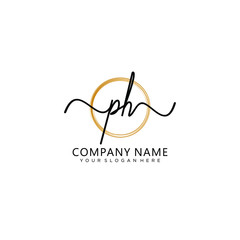 PH initial Handwriting logo vector templates