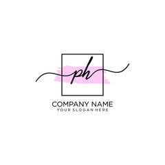 PH initial Handwriting logo vector templates