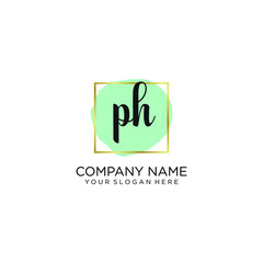 PH initial Handwriting logo vector templates