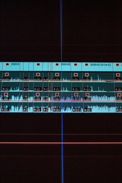close up of a video editing timeline