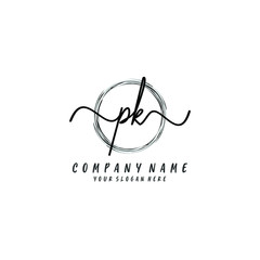 Obraz premium PK initial Handwriting logo vector templates