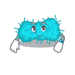 Fototapeta premium Mascot design of bacteria prokaryote showing waiting gesture