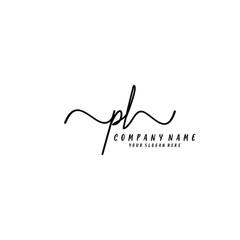 PL initial Handwriting logo vector template
