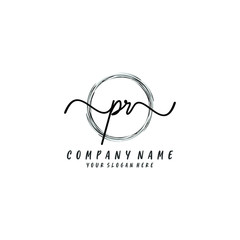 PR initial Handwriting logo vector template