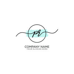 PR initial Handwriting logo vector template