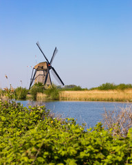 Fototapeta na wymiar Authentische Holländische Mühle in Nord-Holland