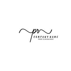 PR initial Handwriting logo vector template