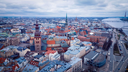 Fototapeta premium Aerial View to the Riga Old Town, Latvia