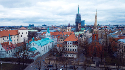Obraz premium Beautiful Red Roofs of the Riga Old Town, Latvia