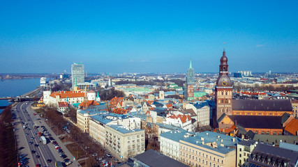 Beautiful Red Roofs of the Riga Old Town, Latvia