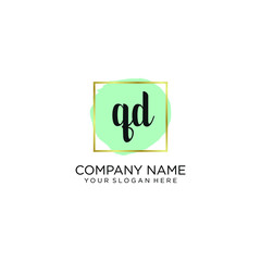 QD initial Handwriting logo vector template