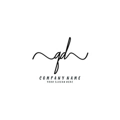 QD initial Handwriting logo vector template