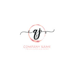 QJ initial Handwriting logo vector template