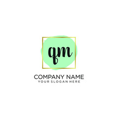 QM initial Handwriting logo vector template