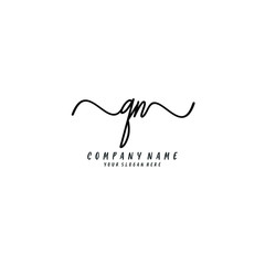 QN initial Handwriting logo vector template