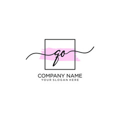 QO initial Handwriting logo vector template