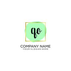 QO initial Handwriting logo vector template