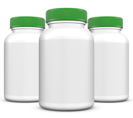 Realistic 3D Bottle Mock Up Template on White Background.3D Rendering,3D Illustration.Copy Space