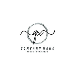 QX initial Handwriting logo vector template