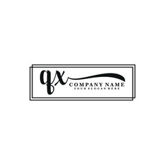QX initial Handwriting logo vector template