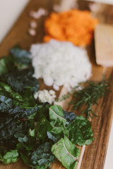 fresh chopped vegetables for vegetarian soup