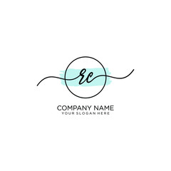 RC initial Handwriting logo vector template