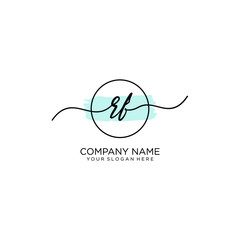 RF initial Handwriting logo vector template