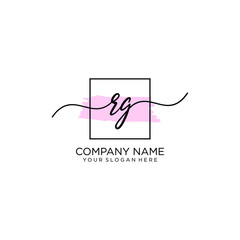 RG initial Handwriting logo vector template
