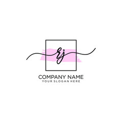RJ initial Handwriting logo vector template