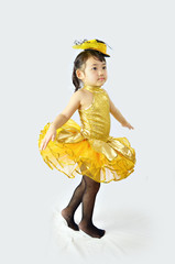 Little girl with a beautiful yellow