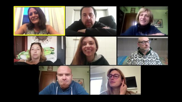 Covid-19. Friends locked in the house fucking around by zoom to pass the time