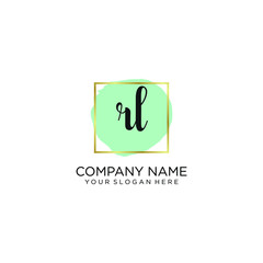 RL initial Handwriting logo vector template