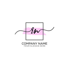 RN initial Handwriting logo vector template