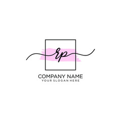 RP initial Handwriting logo vector template