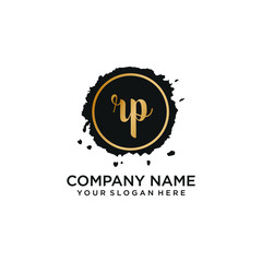RP initial Handwriting logo vector template