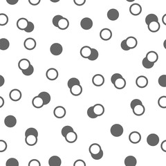 Polka dot seamless pattern. White and black circles on white background