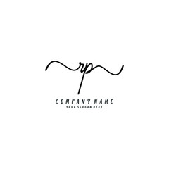 RP initial Handwriting logo vector template