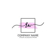 RW initial Handwriting logo vector template