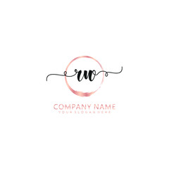 RW initial Handwriting logo vector template