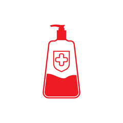 Hand sanitizer bottle icon isolated on white background. Disinfection concept. Washing gel. Alcohol bottle for hygiene.Vector Illustration