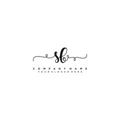 SB initial Handwriting logo vector template