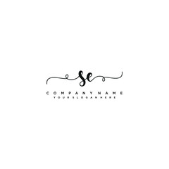 SE initial Handwriting logo vector template