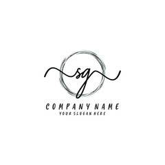 SG initial Handwriting logo vector template