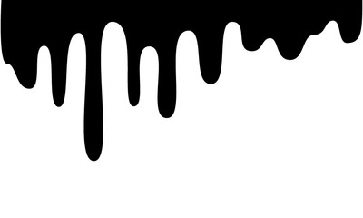 Black melt drips or liquid sauce drops. Black liquid or melted chocolate drips, current paint.