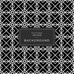 Vector monochrome seamless texture, black & white geometric pattern