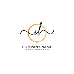 SL initial Handwriting logo vector template