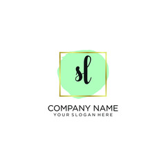 SL initial Handwriting logo vector template