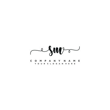 SM initial Handwriting logo vector template